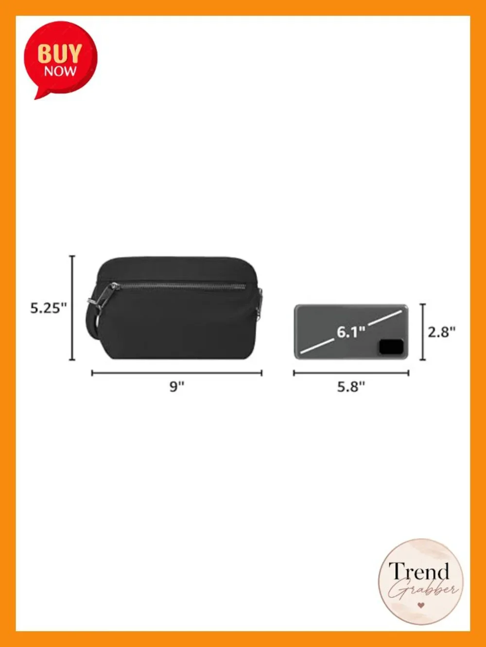 Anti-theft Convertible Crossbody Clutch 4 Ways Nylon